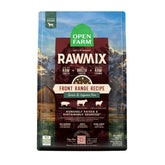 Open Farm RawMix Front Range bag showing grain-free, protein-forward nutrition.