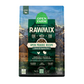 Open Farm RawMix grain-free dry dog food bag promoting protein-forward nutrition.