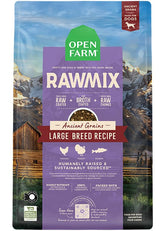 Open Farm RawMix large-breed kibble coated with bone broth for meal-time flavor.