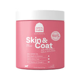 Open Farm Skin & Coat Chews bottle highlighting omega-rich formula for a healthy coat.
