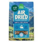 Open Farm Surf & Turf air-dried dog food in bowl, protein-rich meal option.