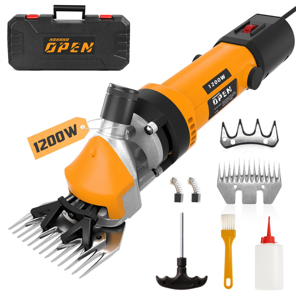 Openhahaha 1200W sheep shears blade close-up for thick wool grooming.