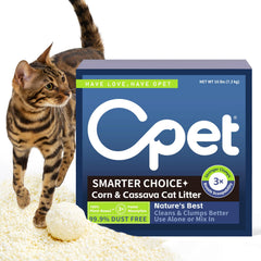 OPET Tapioca cat litter pellets form compact clumps for easier scooping.