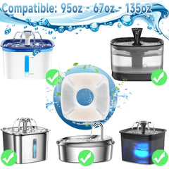 OPISICEN cat fountain filters 6-pack close-up reveals filtration material.