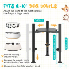 Oppro elevated dog bowl stand at 10-inch height supports medium to large breeds.