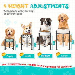 Oppro elevated dog bowl stand at 12-inch height suits growing, medium-to-large dogs.