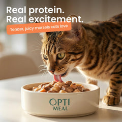 Optimeal Surf & Turf tuna-mackerel pouch with high-protein seafood option