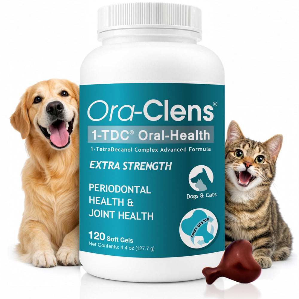 Ora-Clens 1-TDC softgel for daily pet oral health support.