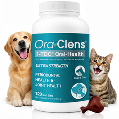 Ora-Clens 1-TDC softgel for daily pet oral health support.