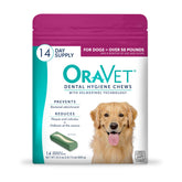 OraVet dental chews in pink pouch for large dogs support daily oral care.