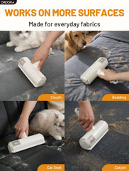 ORDORA roller on rugs captures fur from fabric surfaces.