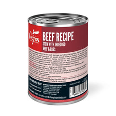 ORIJEN beef-stew close-up shredded meat texture highlights protein-rich daily meals.