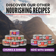 ORIJEN Chunks & Shreds can highlight liver and bone broth variety.