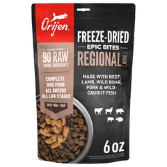 ORIJEN Epic Bites Regional Red 6oz bag, convenient topper option for meals.