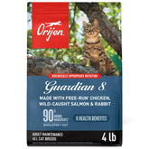 ORIJEN Guardian 8 Grain Free bag front highlighting premium senior cat nutrition.