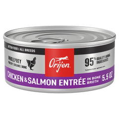 ORIJEN kitten pate close-up shows smooth texture and premium ingredients.