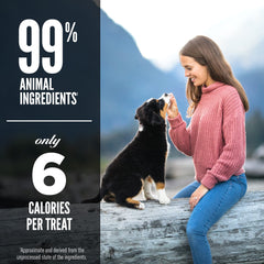 ORIJEN lamb liver and tripe images show high-quality ingredients for discerning dogs.