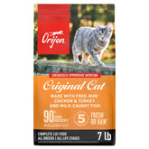 ORIJEN Original Cat Food 7lb bag front, protein-rich and grain-free for active cats