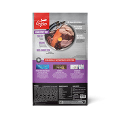 ORIJEN Puppy Large Grain Free Dry Dog Food first five ingredients highlight fresh poultry and fish
