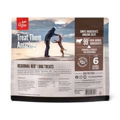 Close-up of freeze-dried beef treats from ORIJEN Regional Red for rewards