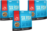 ORIJEN Six Fish freeze-dried cat treats pack shot, protein-rich reward for healthy snacking