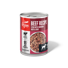 ORIJEN wet dog food twelve cans packaging close-up for convenient multi-pack feeding.