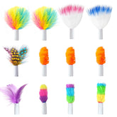ORSDA cat feather toy attachments show varied colors for engaging play sessions