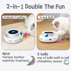 ORSDA ambush mice toy with feather tail prompts batting and pouncing.