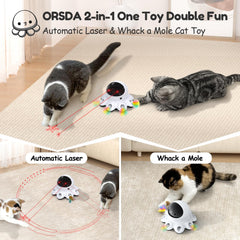 ORSDA cat laser toy 360-degree laser trajectory engages curious cats during solo sessions