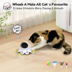 ORSDA cat laser toy revealing feathers from 8 holes to trigger pouncing.