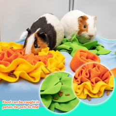 Orzechko Polar fleece foraging mat is soft, durable, and machine washable.