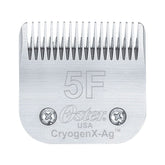 Oster CryogenX 5F blade ready for precise 1/4 inch fur trim on pets.