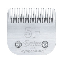 Oster CryogenX 5F blade ready for precise 1/4 inch fur trim on pets.