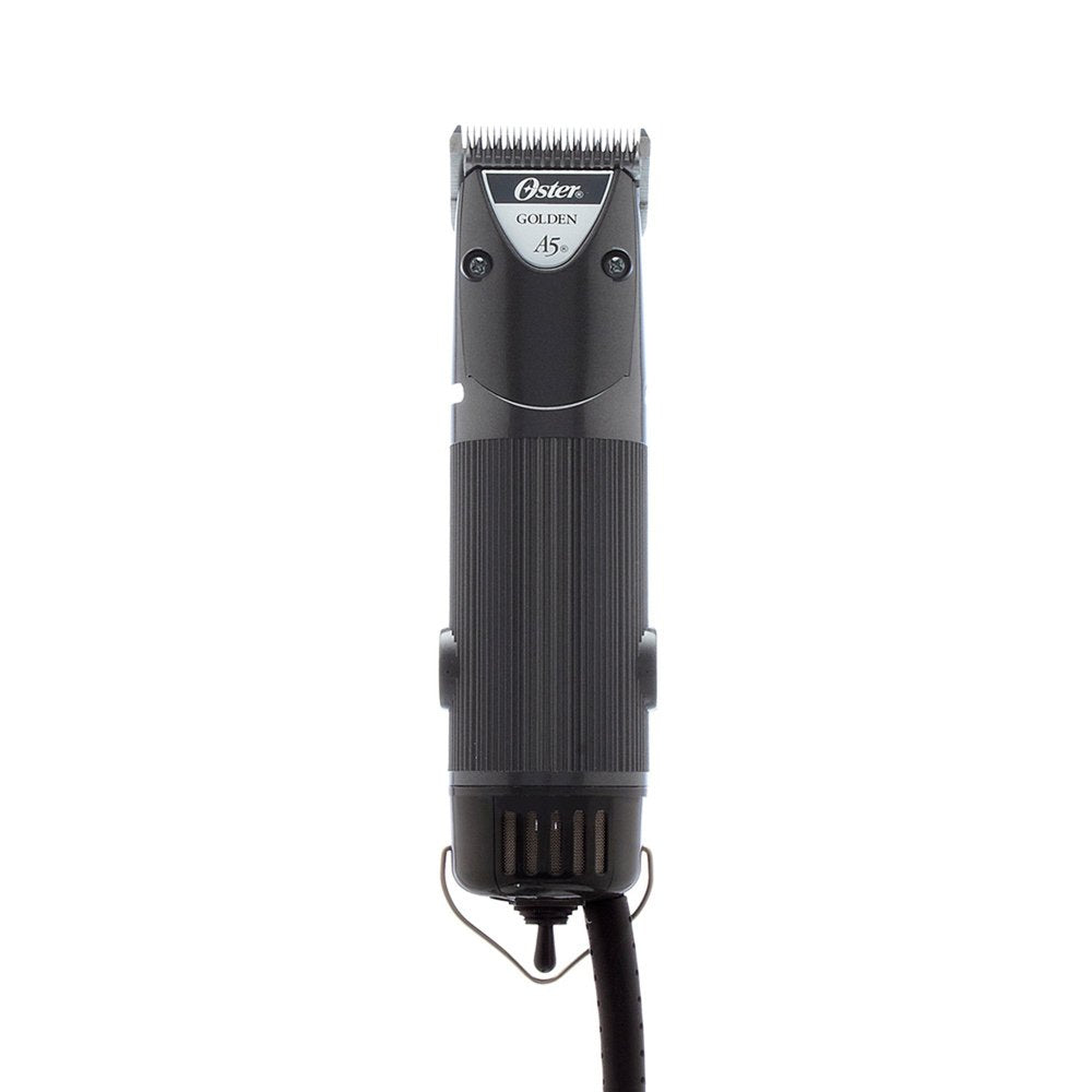 Oster Golden A5 clippers showing two-speed control for precise facial grooming.