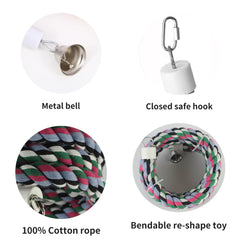 OSWINMART heavy-duty cotton rope material designed for durable bird play.