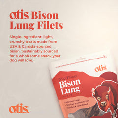 OTIS Wild Things Bison Lung Filets 4oz dog enjoying natural flavor during training sessions