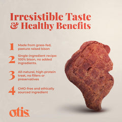 OTIS Wild Things Bison Lung Filets 4oz single-ingredient, pure protein source for dogs
