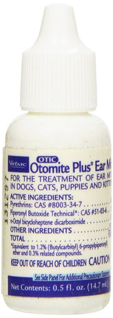 OTOMITE PLUS three-pack ear mite treatment in half-ounce bottles for convenient home care.