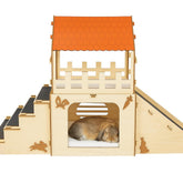 OtterPets extra-large bunny hideout base view shows durable basswood for indoor use