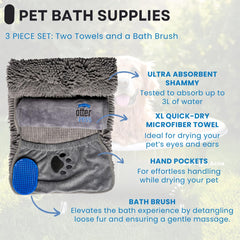 OtterPets shammy chenille absorbent showing plush fibers for fast drying.