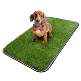 Ottomanson artificial-grass puppy potty tray, 15 x 30 inches, ideal for indoor relief.