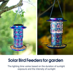 Ottsuls solar bird feeder anti-rust coating protects against rain and sun