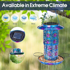 Ottsuls solar bird feeder large capacity attracting more birds per visit