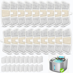 OUPUSES PW04 18-pack filters demonstrating long-lasting supply for Oneisall fountain and cleaner water.