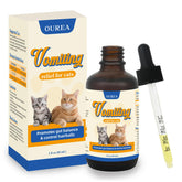 Ourea Cat Vomit Relief Drop bottle showing gentle digestive support for cats.