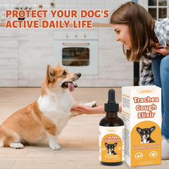 Ourea Collapsed Trachea Drops dropper showing precise dosing for small breeds.