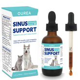 Ourea nasal congestion drops bottle for cats and dogs, supports clear breathing.