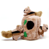 Outward Hound Hide-A-Squirrel 2-in-1 plush dog toy for interactive play and mental stimulation.