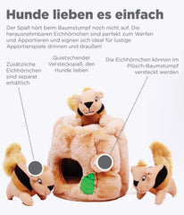 Outward Hound Hide-A-Squirrel medium-sized design ready for supervised play.