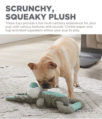 Outward Hound Scrunch Bunch Bunny crinkle texture invites exploration.